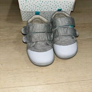 Chic Gray and White Baby Walker Shoes